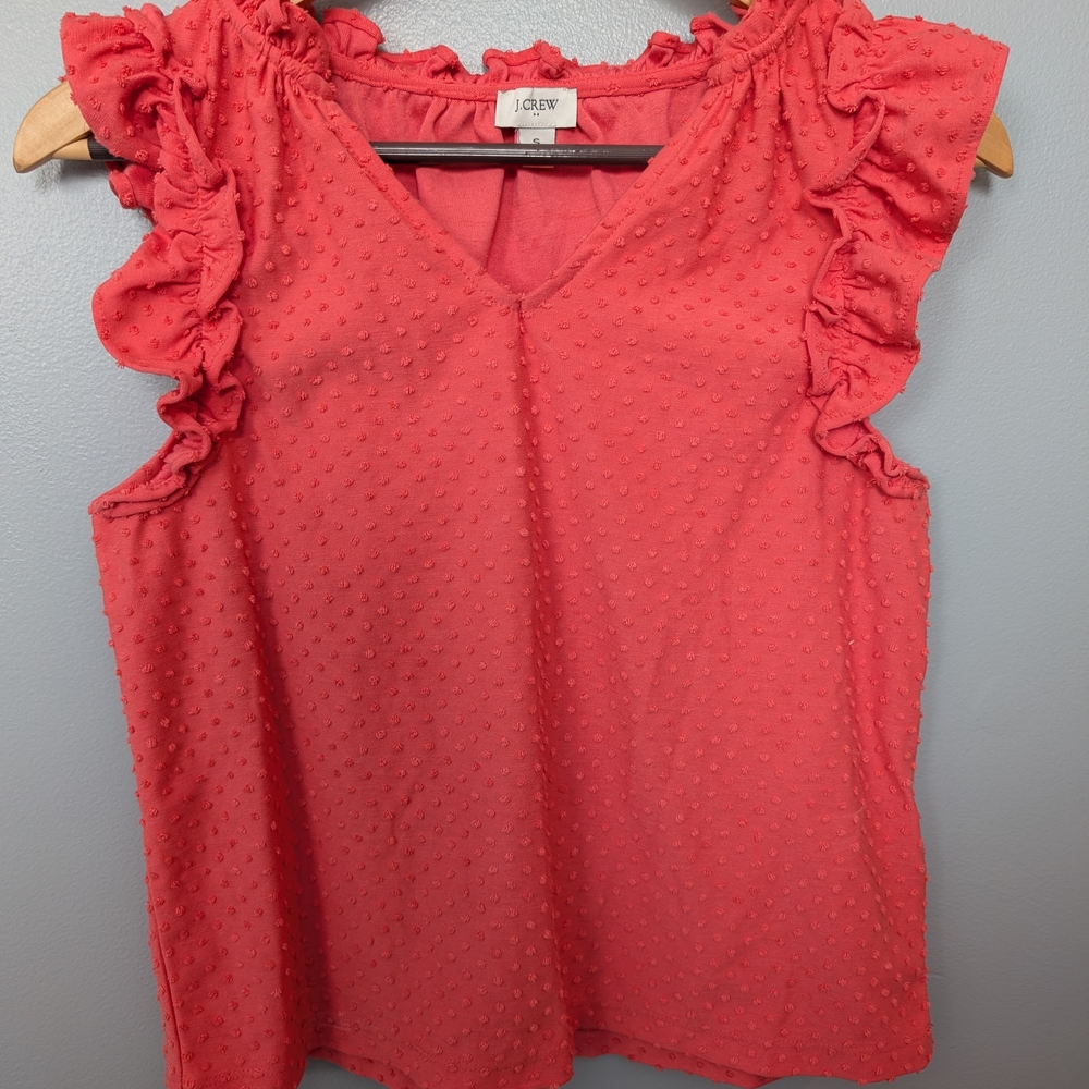 J. Crew Women's Ruffled Pink Top